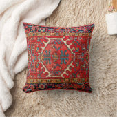 赤ペルシ伝統的アアンティークオリエンタルラグ クッション (ブランケット)
