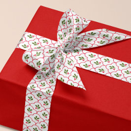 赤ホタテのホリーブランチとベリーのクリスマス サテンリボン