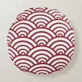 赤ホタテ柄丸枕 ラウンドクッション (正面)