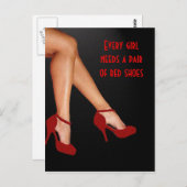 赤ホットシューズハガキ ポストカード (正面/裏面)