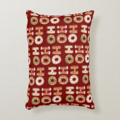 赤ホーホーホーホージンジャーブレッドクッキーのクリスマス アクセントクッション (正面(垂直))