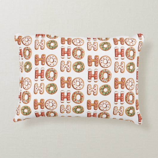 赤ホーホーホーホージンジャーブレッドクッキーのクリスマス アクセントクッション (裏面)