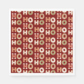 赤ホーホーホーホージンジャーブレッドクッキーのクリスマス スタンダードランチョンナプキン (正面)