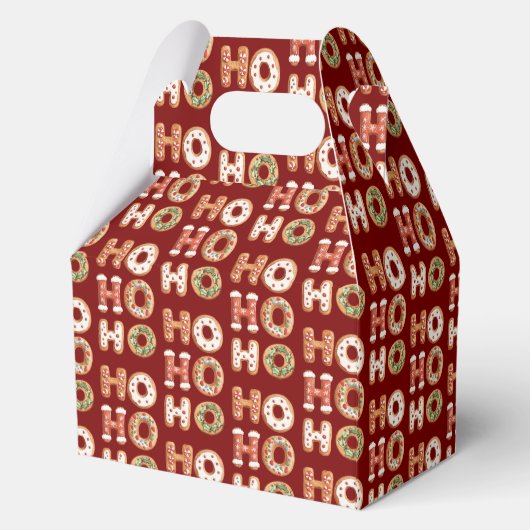 赤ホーホーホーホージンジャーブレッドクッキーのクリスマス フェイバーボックス (正面)