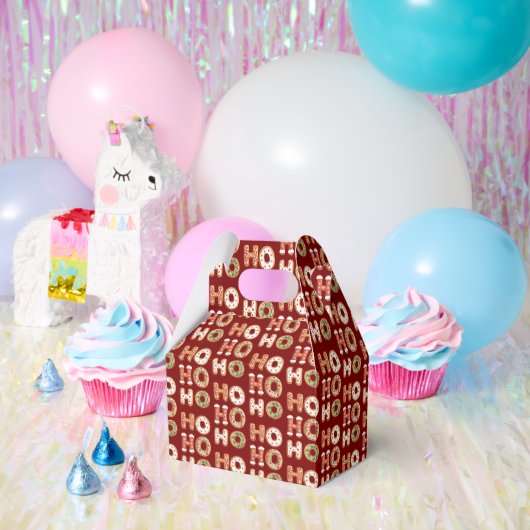 赤ホーホーホーホージンジャーブレッドクッキーのクリスマス フェイバーボックス (パーティー)