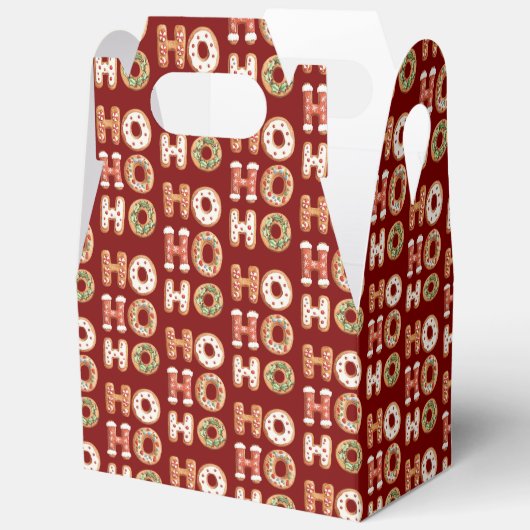 赤ホーホーホーホージンジャーブレッドクッキーのクリスマス フェイバーボックス (見開き)