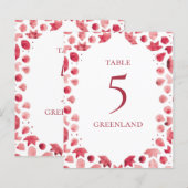 赤ボヘミアの水の色のタイルのテーブル名 (正面/裏面)