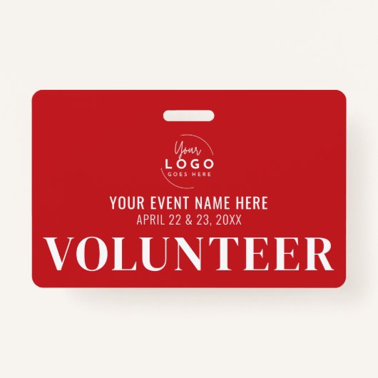 赤ボランティア バッジ (正面)