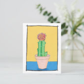 赤ボールのサボテン、かわいい、うぶな人アートスケッチ、 ポストカード (スタンド正面)