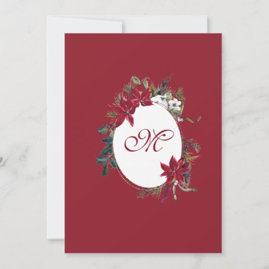 赤ポインセチアフローラは私の花嫁になる 招待状 (裏面)