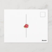 赤ポインセチア水彩メリークリスマス ポストカード (裏面)