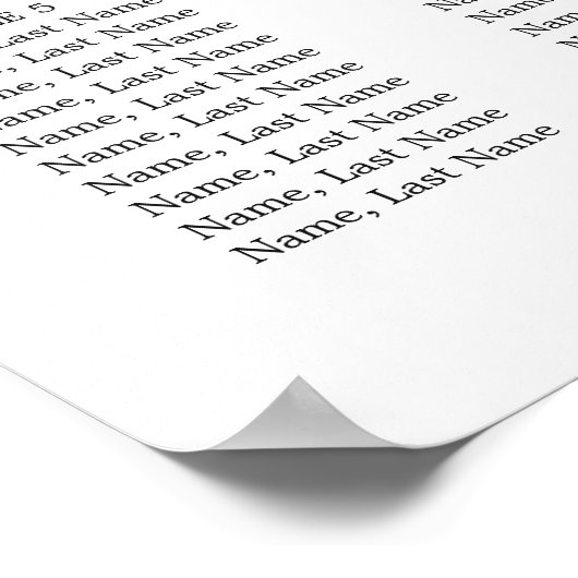 赤ポインセチア8テーブ結婚ルの座席表 ポスター (角)