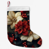 赤ポインセチア スモールクリスマスストッキング (正面)