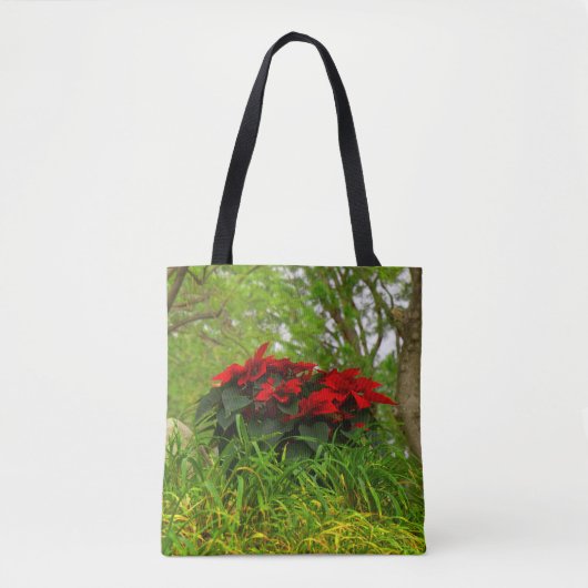 赤ポインセチア トートバッグ (正面)