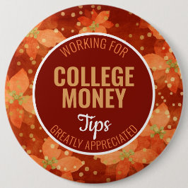 赤ポインセチア |ヒントを参照 |大学のお金 缶バッジ