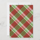 赤ポインセティアス・プレイド・クリスマスパーソナライズされた写真 シーズンカード (裏面)