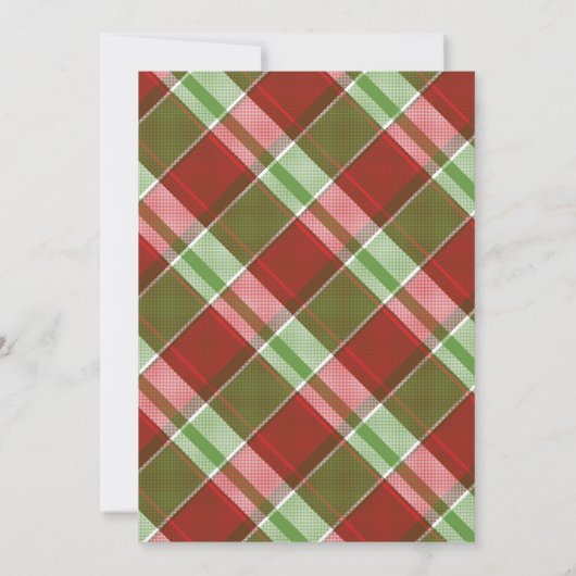 赤ポインセティアス・プレイド・クリスマスパーソナライズされた写真 シーズンカード (裏面)