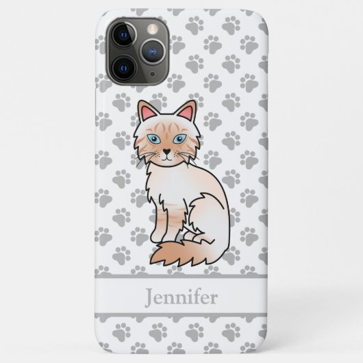 赤ポイントのタビー模様のビルマン/ラグドール かわいい猫と名前 Case-Mate iPhoneケース (裏面)
