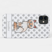 赤ポイントのタビー模様のビルマン/ラグドール+名前 Case-Mate iPhoneケース (裏面(横))