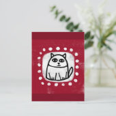 赤ポストカードのかわいい猫 ポストカード (スタンド正面)