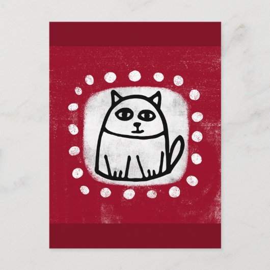 赤ポストカードのかわいい猫 ポストカード (正面)
