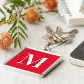 赤ポップ・アートのシックカスタムモノグラム キーホルダー (側面)