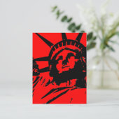 赤ポップ・アートの美術自由の女神 ポストカード (スタンド正面)