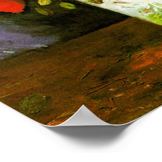 赤ポピーと花瓶ファンゴッホファインアート ポスター (角)