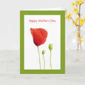 赤ポピーのお母さんのデイカード カード (黄色い花)