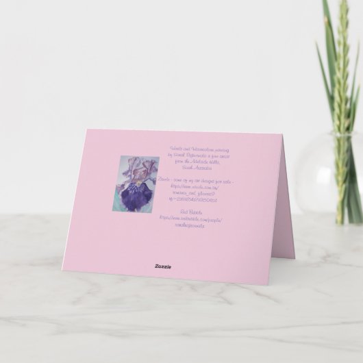 赤ポピーのアートウォーター絵を描カラーフローラカード カード (裏面)