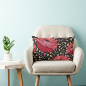 赤ポピーはっきりしたフローラフラワープリント ランバークッション (椅子)