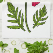 赤ポピースケッチ3 キッチンタオル (折り畳み)