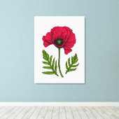 赤ポピースケッチ3 キャンバスプリント (インサイチュ (ウッドフロア))