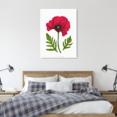 赤ポピースケッチ3 キャンバスプリント (インサイチュ (寝室))