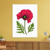 赤ポピースケッチ3 キャンバスプリント (インサイチュ (リビング))