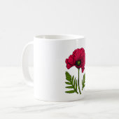赤ポピースケッチ3 コーヒーマグカップ (正面左)