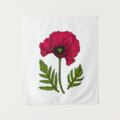 赤ポピースケッチ3 タペストリー (正面)