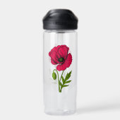 赤ポピースケッチ ウォーターボトル (背面)