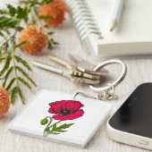 赤ポピースケッチ キーホルダー (正面右)