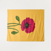 赤ポピースケッチ タペストリー (正面(横))