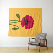 赤ポピースケッチ タペストリー (インサイチュ(横))