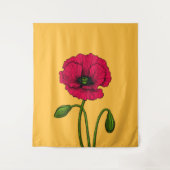 赤ポピースケッチ タペストリー (正面)