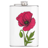 赤ポピースケッチ フラスク (正面)