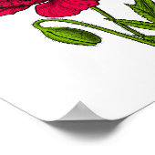 赤ポピースケッチ ポスター (角)