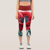 赤ポピーフローラ カプリレギンス (正面)