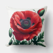 赤ポピーフローラ クッション (正面)