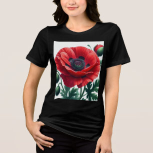 赤ポピーフローラ トライブレンドTシャツ