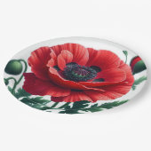赤ポピーフローラ ペーパープレート (アングル)