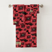 赤ポピーモダンズフローラバスタオル バスタオルセット (インサイチュ)