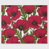 赤ポピー園2 ラッピングペーパー (フラット)